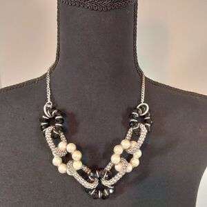 Black, Silver & Pearl Necklace